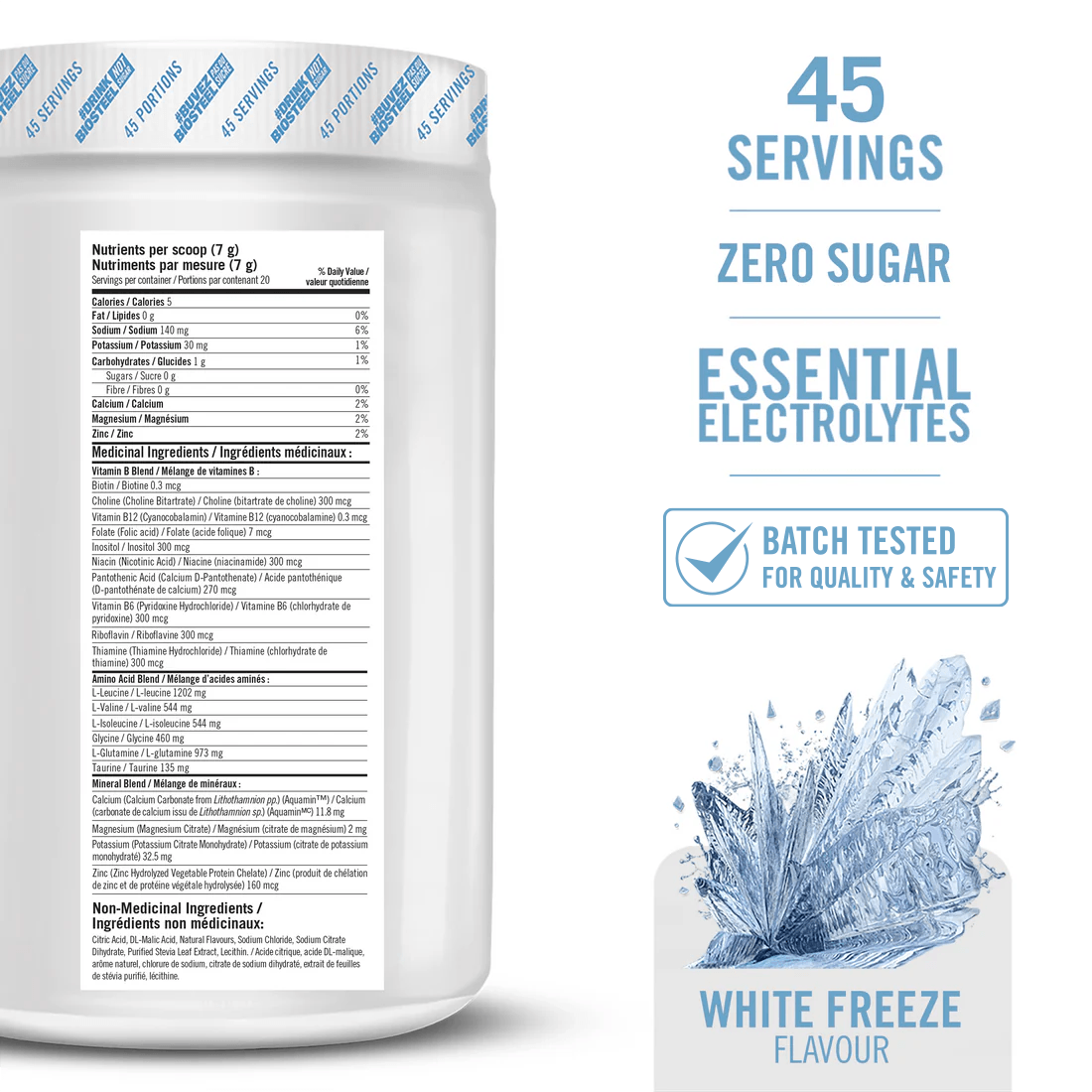 HYDRATION MIX / White Freeze - 45 Servings